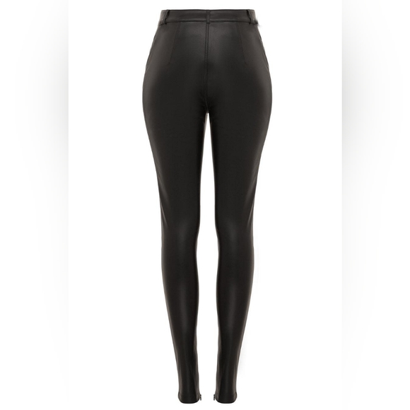 NWT LEAU Synder Vegan Leather Skinny Pants Color Black Size XXL - Picture 3 of 15